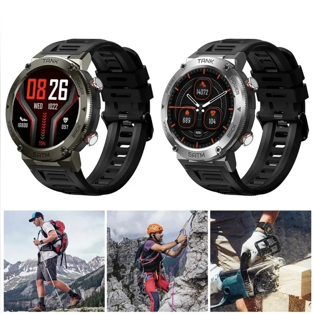 KOSPET‎ TANK T1 Pro Digital Watch High Clarity Fitness Tracker Men BT Calling.